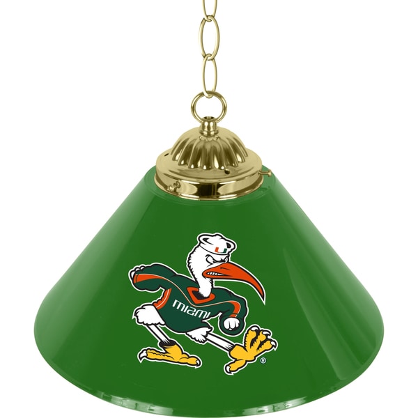 University of Miami Single Shade Brass Bar Lamp
