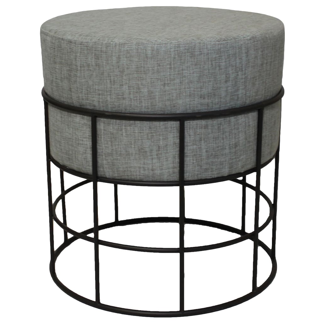 Modern Designs Indoor Outdoor Round Metal and Fabric Ottoman