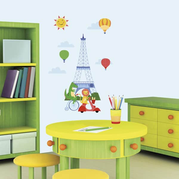 slide 2 of 3, RoomMates Animals in Paris Large Wall Decals