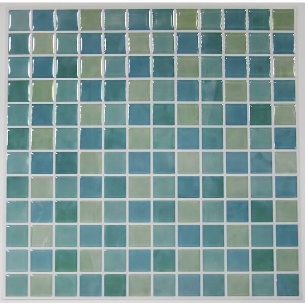 slide 2 of 3, RoomMates Peel and Stick Blue Glass Tiles
