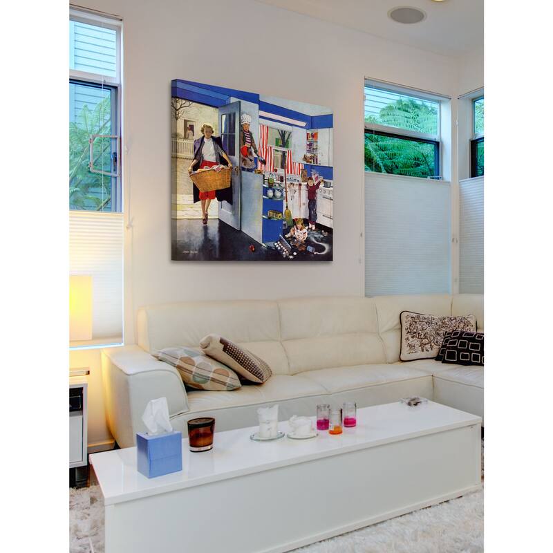 Marmont Hill - "Mother's Little Helpers" by John Falter Painting Print on Canvas - Multi-Color
