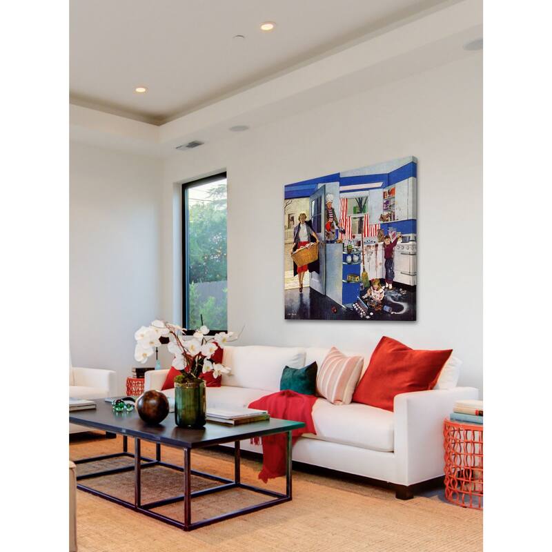 Marmont Hill - "Mother's Little Helpers" by John Falter Painting Print on Canvas - Multi-Color