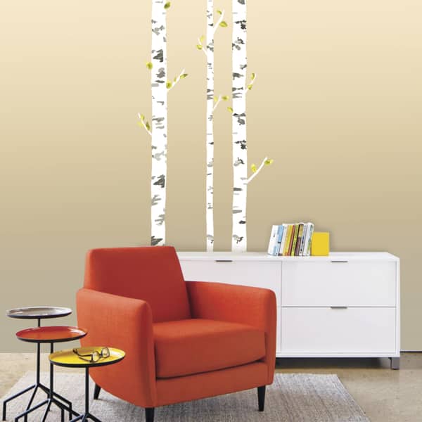 slide 2 of 3, Birch Trio Giant Wall Decals