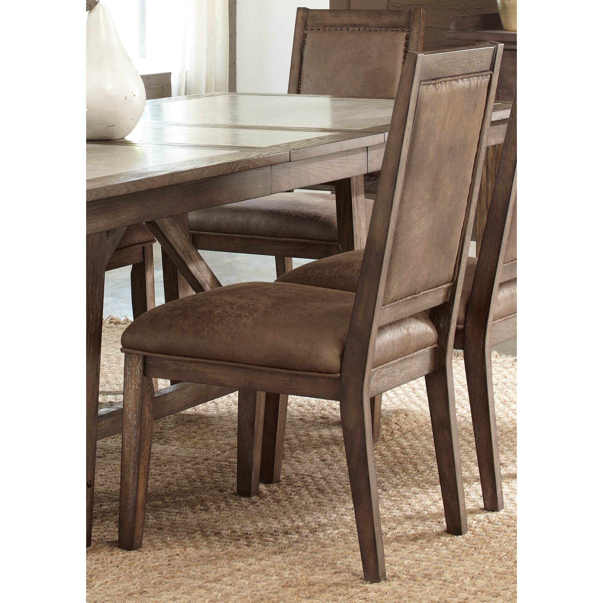 Rustic Upholstered Dining Room Chairs / Loving This Dining Room The