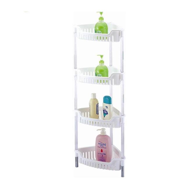 White Corner 4-tier Storage Unit for Shower/ Bath/ Kitchen
