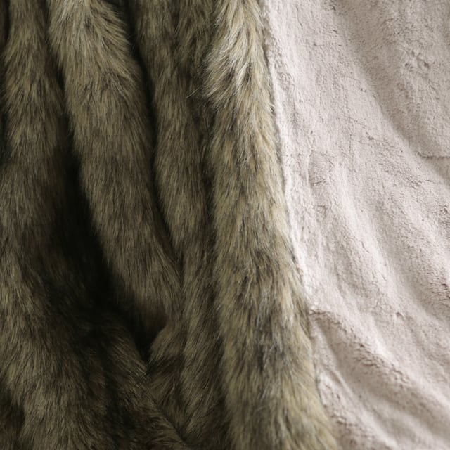 Aurora Home Faux Fur Throw Blanket by Wild Mannered
