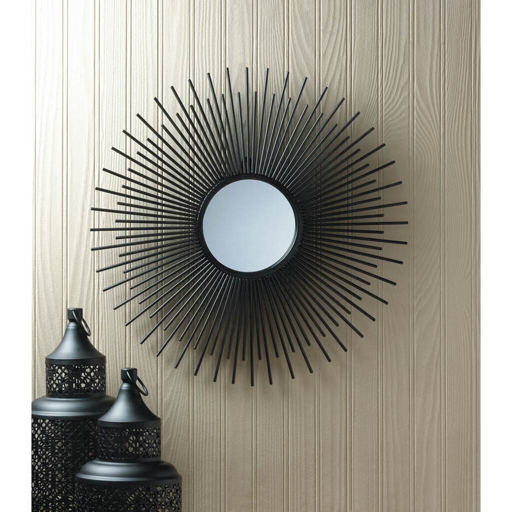 Decorative Starburst Black Wall Mirror