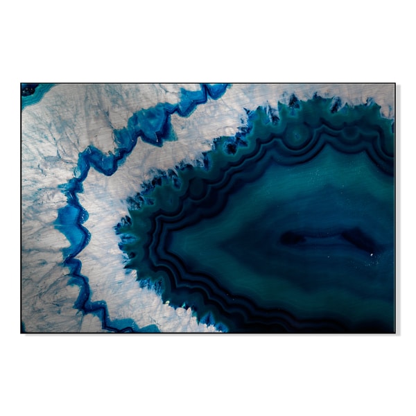 Gallery Direct Blue Brazilian Geode Print on Metal Wall Art