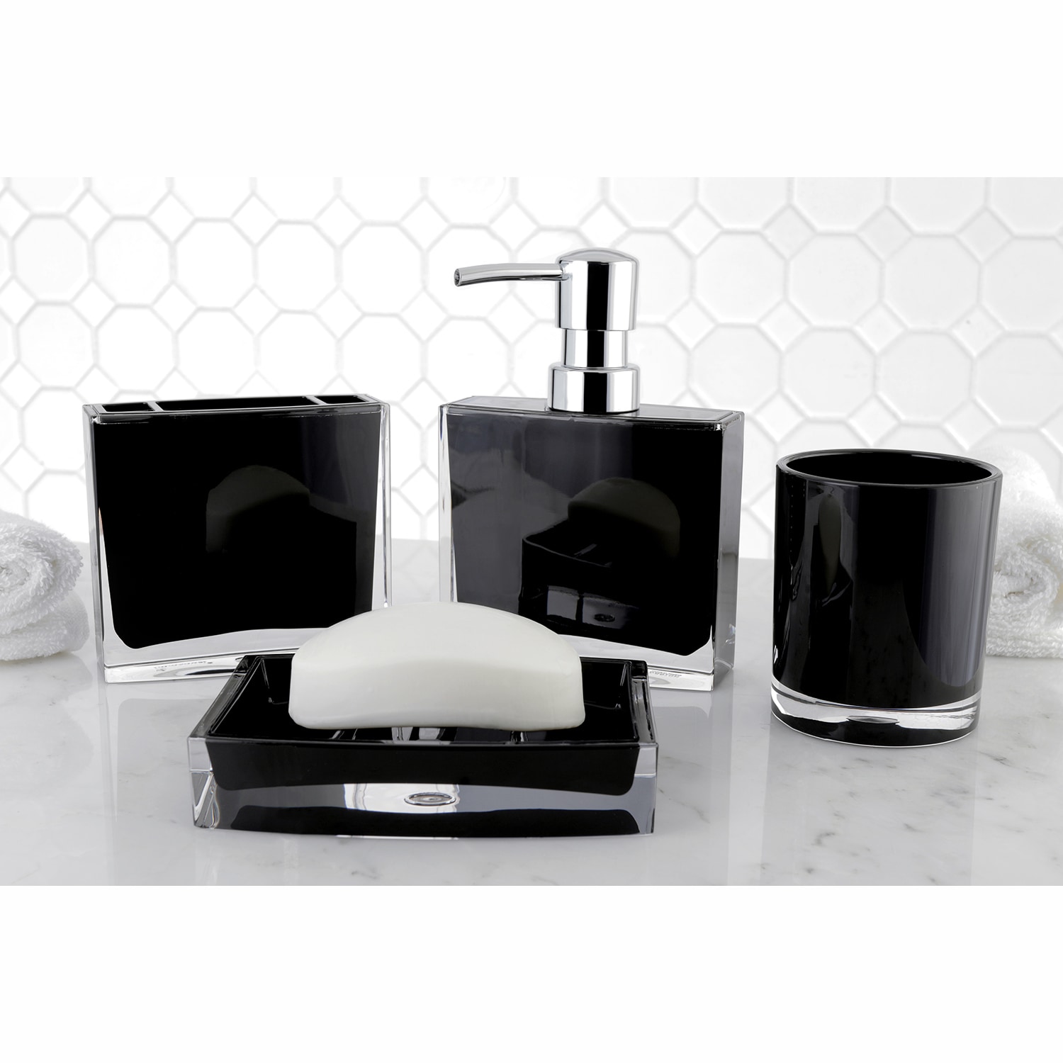Black And White Bathroom Accessories Sets Bathroom Accessory Sets