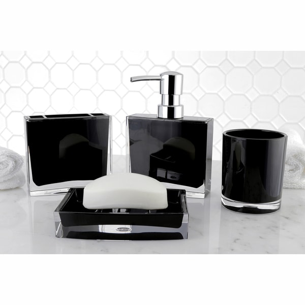 Shop Modern Black 4-piece Bath Accessory Set - Free ...