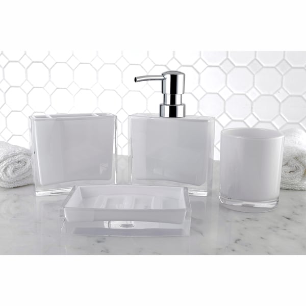 Shop Modern White 4-Piece Bath Accessory Set - Free ...