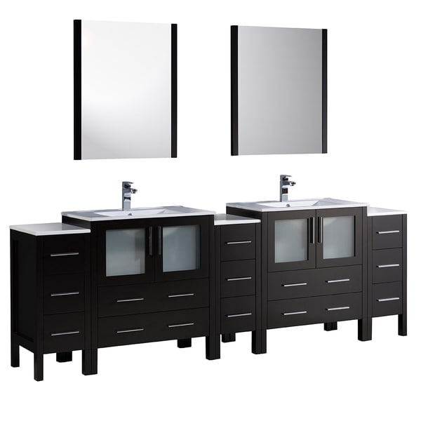 Fresca Torino 96-inch Espresso Modern Double Sink Bathroom ...