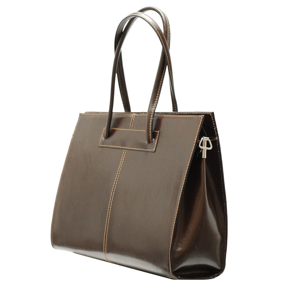 Deleite by SHARO Womens Large Dotted Tote Bag Brown
