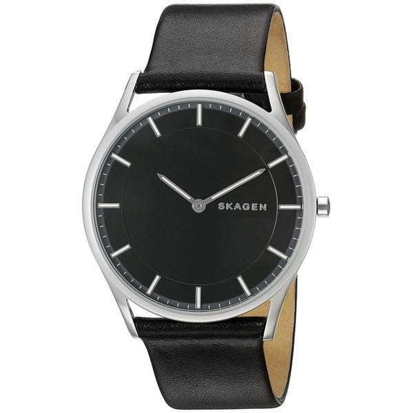 Skagen Men's SKW6220 'Holst Slim' Black Leather Watch