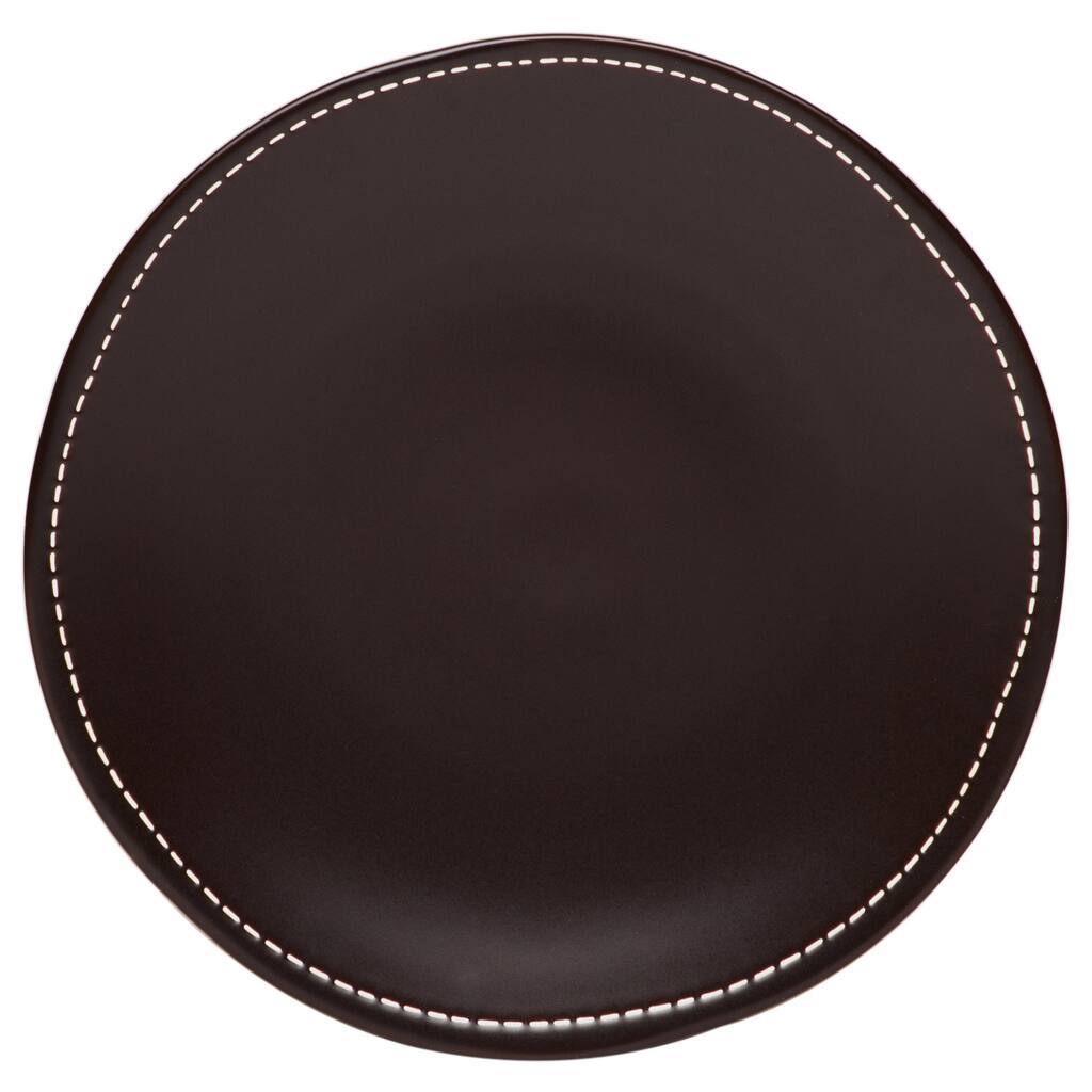 Red Vanilla 10.75-inch Saddle Stitch Dinner Plate (Set of 4)