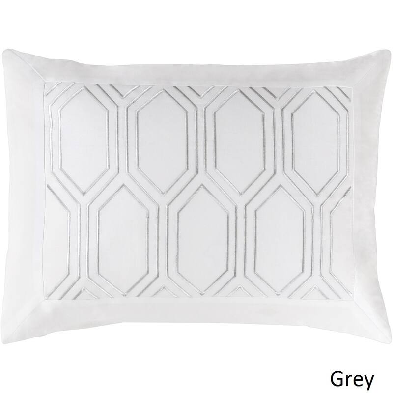 Peyton Geometric Cotton Sham - Grey/Off-White