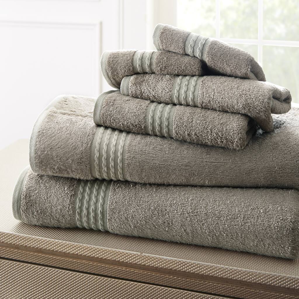 Amraupur Overseas 6-Piece Rayon from Bamboo Towel Set