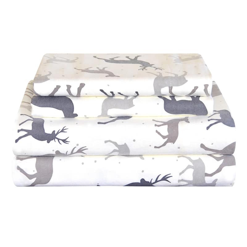 Pointehaven Heavy Weight Deep Pocket Flannel Bed Sheet Set - Autumn 