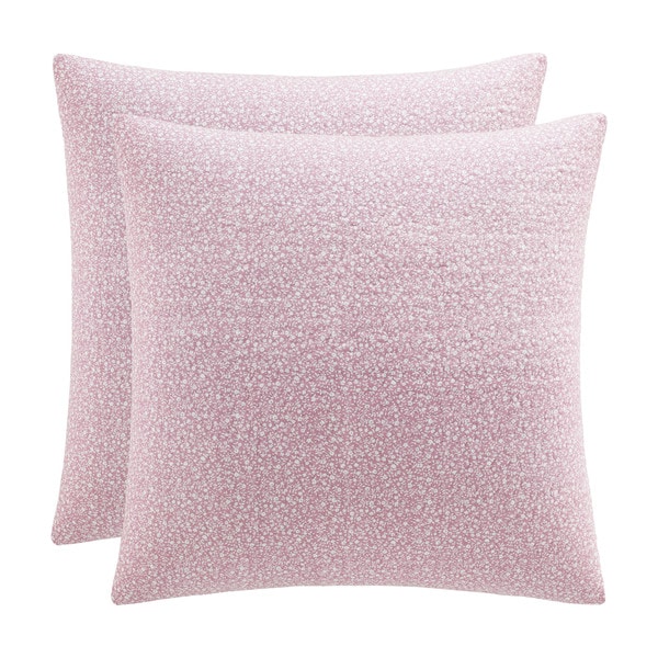 Laura Ashley Lidia Pink Cotton Quilted European Sham Cover (Set of 2)