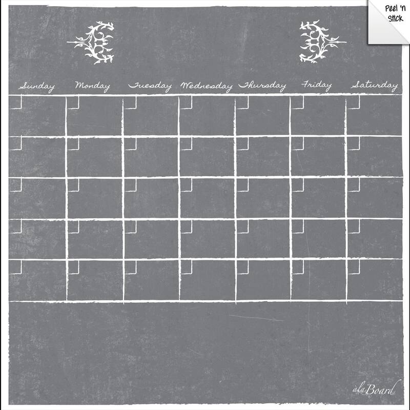 Gray Dry Erase Monthly Calendar Decal