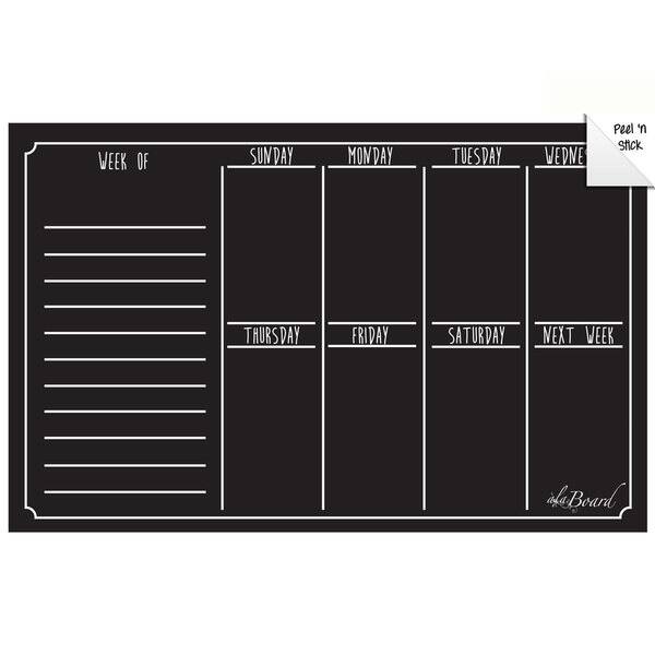 Black Fluorescent Dry Erase Weekly Calendar Decal Bed Bath & Beyond