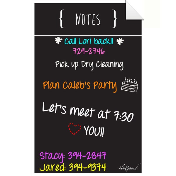 Shop Black Fluorescent Dry Erase Peel and Stick Message Decal On Sale