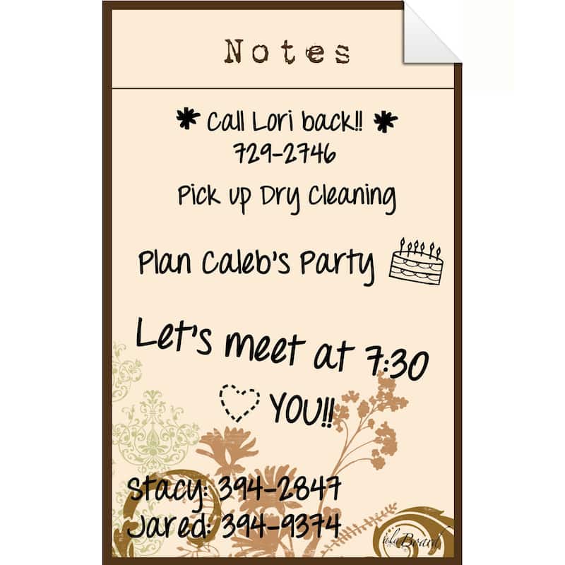 Floral Dry Erase Peel and Stick Message Decal