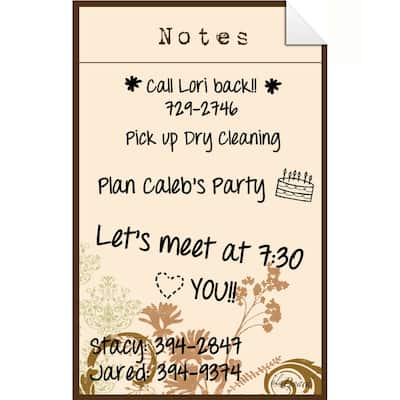 Floral Dry Erase Peel and Stick Message Decal