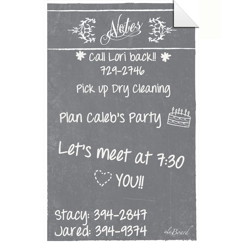 Grey Dry Erase Peel and Stick Message Decal