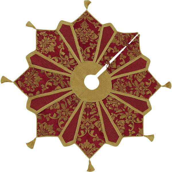 Shop Gold and Burgundy Treeskirt Free Shipping Today