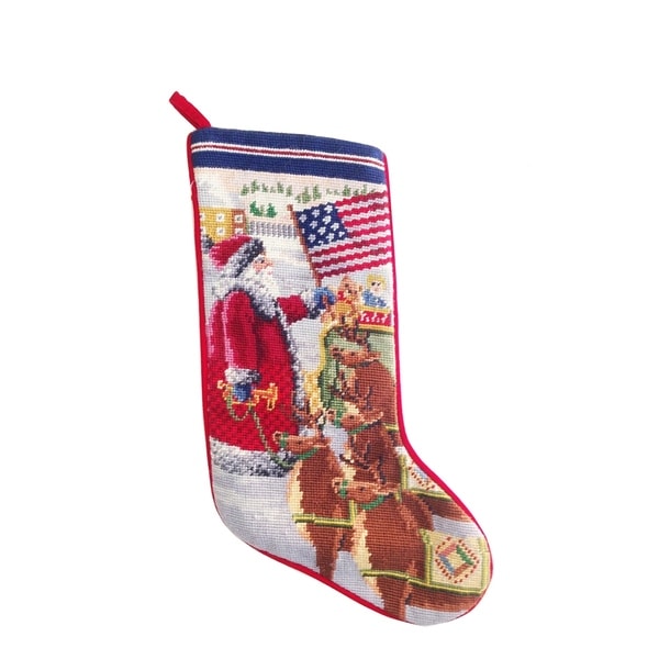 Americana Santa Needlepoint Stocking - King