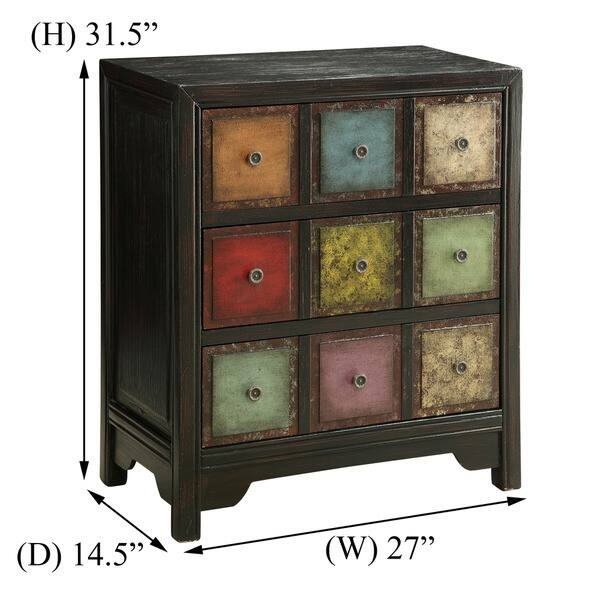 Shop Somette Multicolor Weathered 3 Drawer Chest 27 L X 14 5 W X
