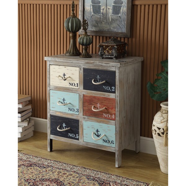 Shop Somette Gray Weathered Coastal 6Drawer Chest Free Shipping