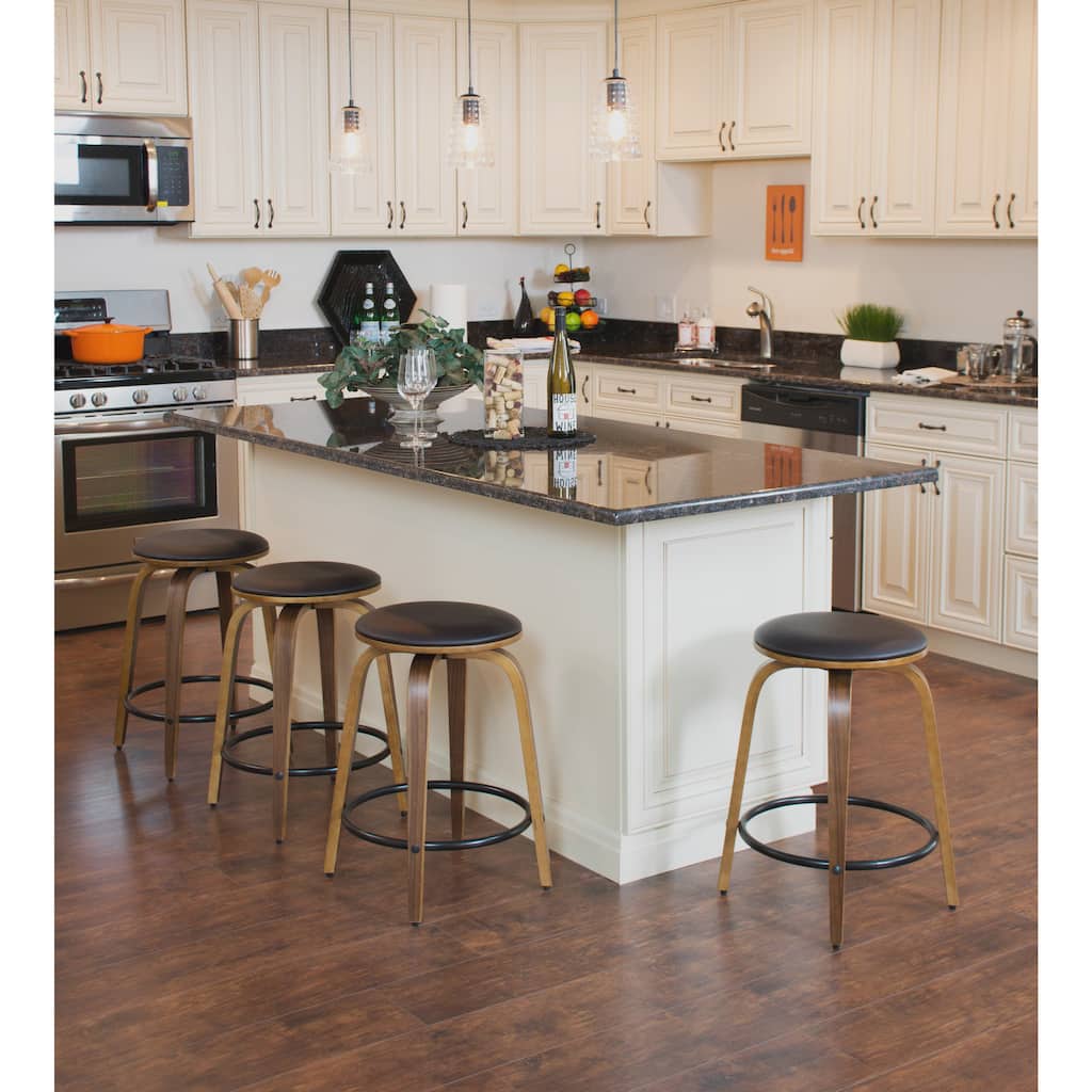 LumiSource Porto Swivel Counter Stools (Set of 2)