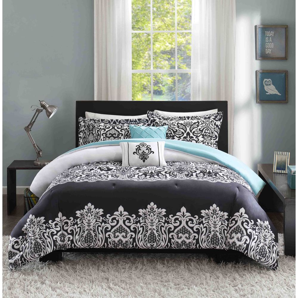 Pillowcases Damask Floral Regency Reversible Duvet Quilt Cover Bedding Set 