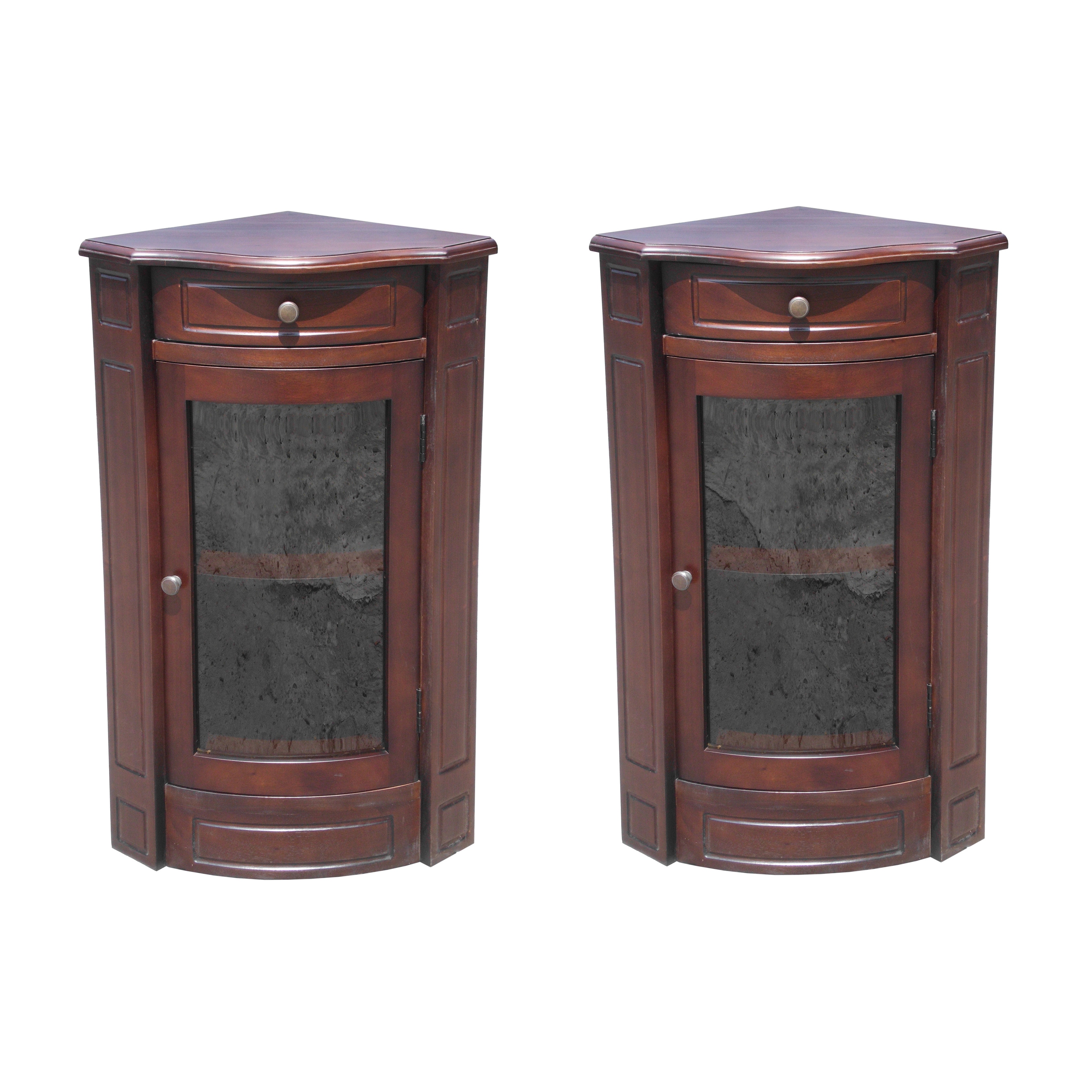 Shop Handmade D Art Mahogany Corner Short Glass Cabinet Indonesia