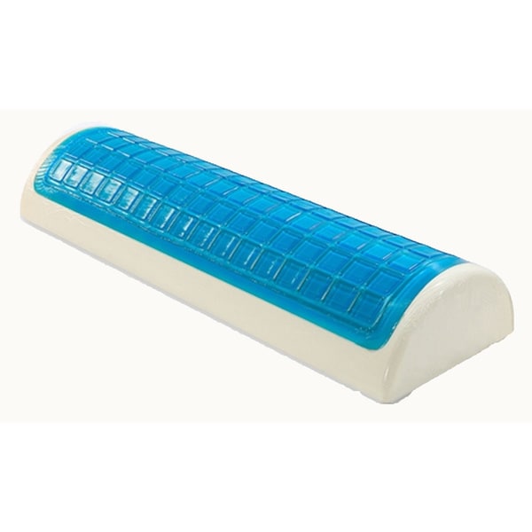 Half Moon / Cylinder Gel Fiber Memory Foam Pillow - Neck, Back and Knee Pain Relief - Cooling Gel - Bed Pillow, White