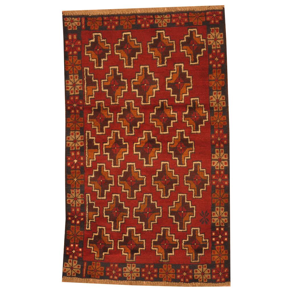 Handmade One-of-a-Kind Balouchi Wool Rug (Afghanistan) - 2'7 x 4'2