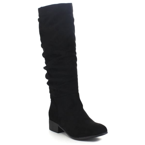 Shop Soda Women's 'Index' Classic Slouchy Cowboy Knee-High Riding Boots ...