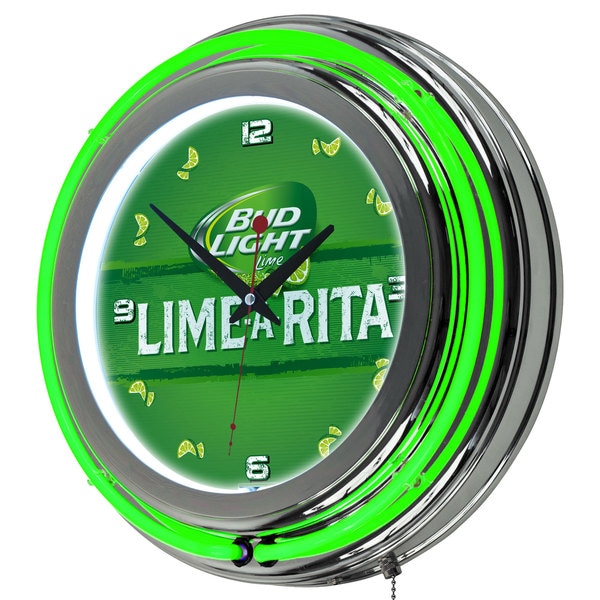 Shop Bud Light Chrome Double Ring Neon Clock Free Shipping Today