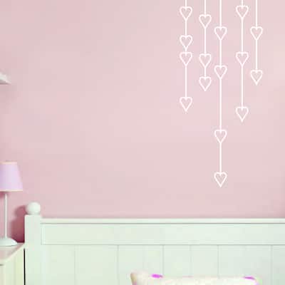 Hanging Hearts 7-inch x 16-inch Wall Decal