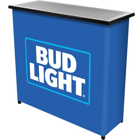 Bud Light Metal 2 Shelf Portable Bar Table w/ Carrying Case