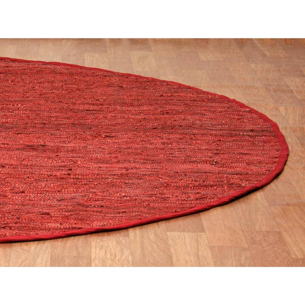 Copper Matador Leather Chindi Rug