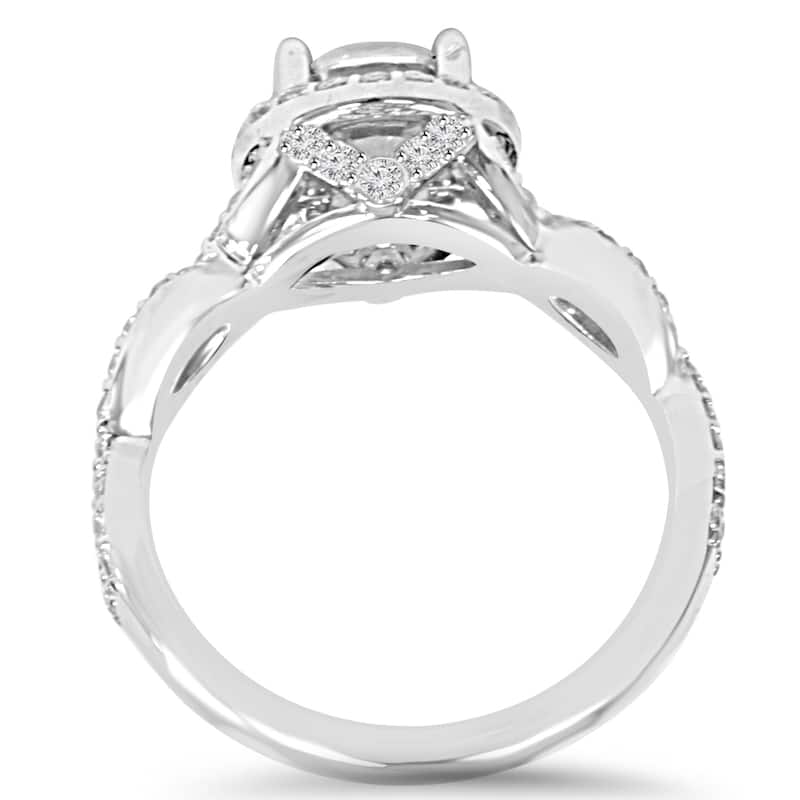 14k White Gold 2 1/4ct TDW Halo Round Clarity Enhanced Diamond Engagement Ring