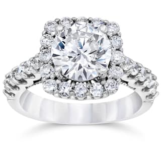 14k white gold 3 14ct tdw cushion halo round clarity enhanced diamond engagement ring - 2 Carat Wedding Ring 14k white gold 3 14ct tdw cushion halo round clarity enhanced diamond engagement ring - 2 Carat Wedding Ring