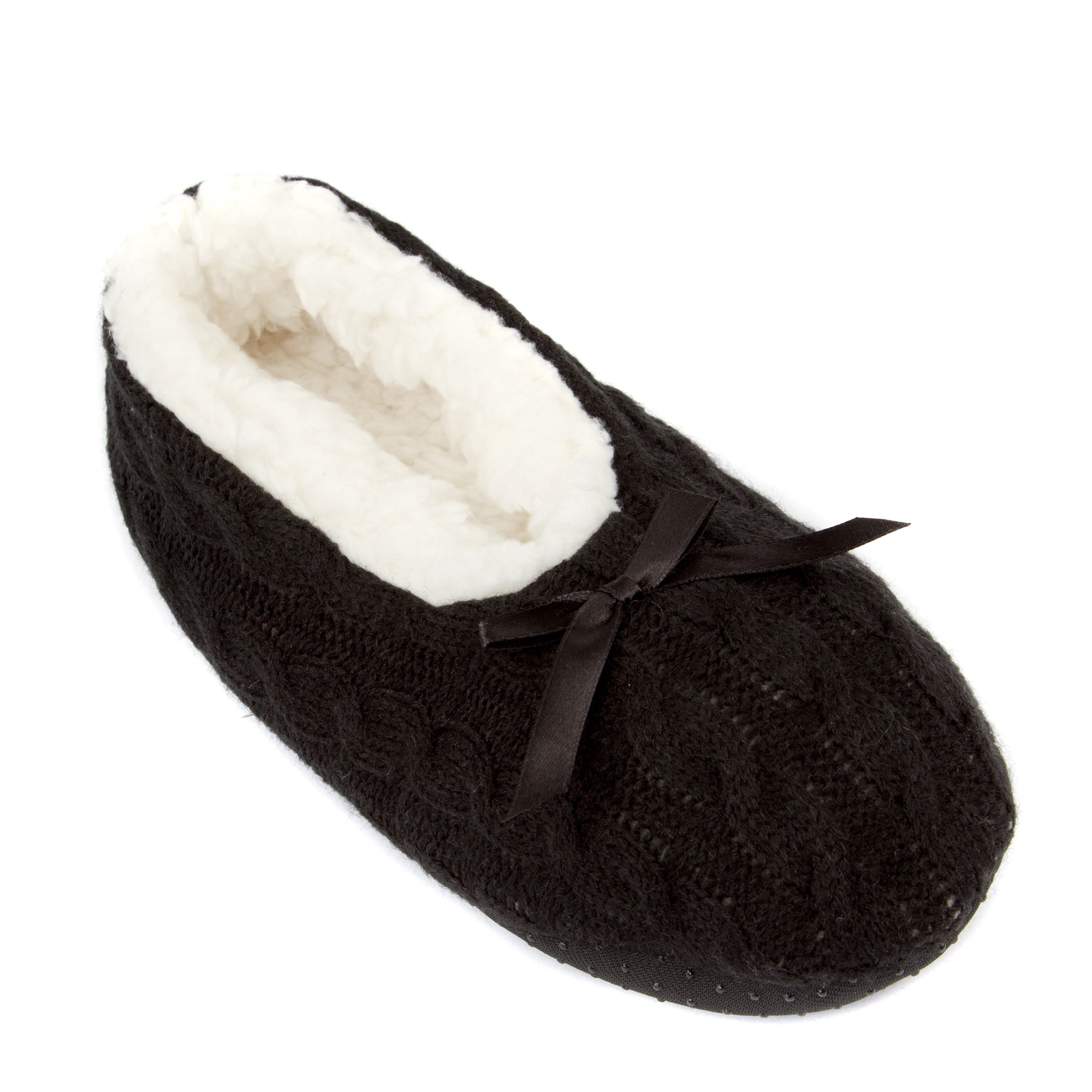 Knit Fleece Lined Solid Color Slippers 