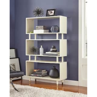 White Bookshelves Bookcases Online At Our Best Simple Living Margo Mid Century 3 Shelf Bookshelf 59 5 H X 36