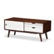 preview thumbnail 4 of 7, Baxton Studio Armani Mid-century Dark Walnut and White TV Stand