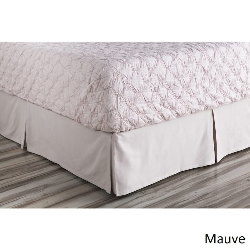 Sheena Floral Linen/Cotton Bed Skirt - Mauve - California King