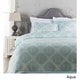 preview thumbnail 1 of 4, Sheena Floral Linen/ Cotton Duvet Cover Aqua - King